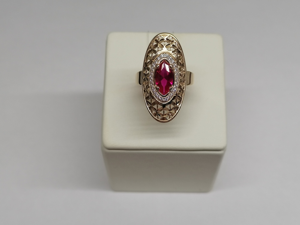 КОЛЬЦО С КАМНЯМИ (Au 585)