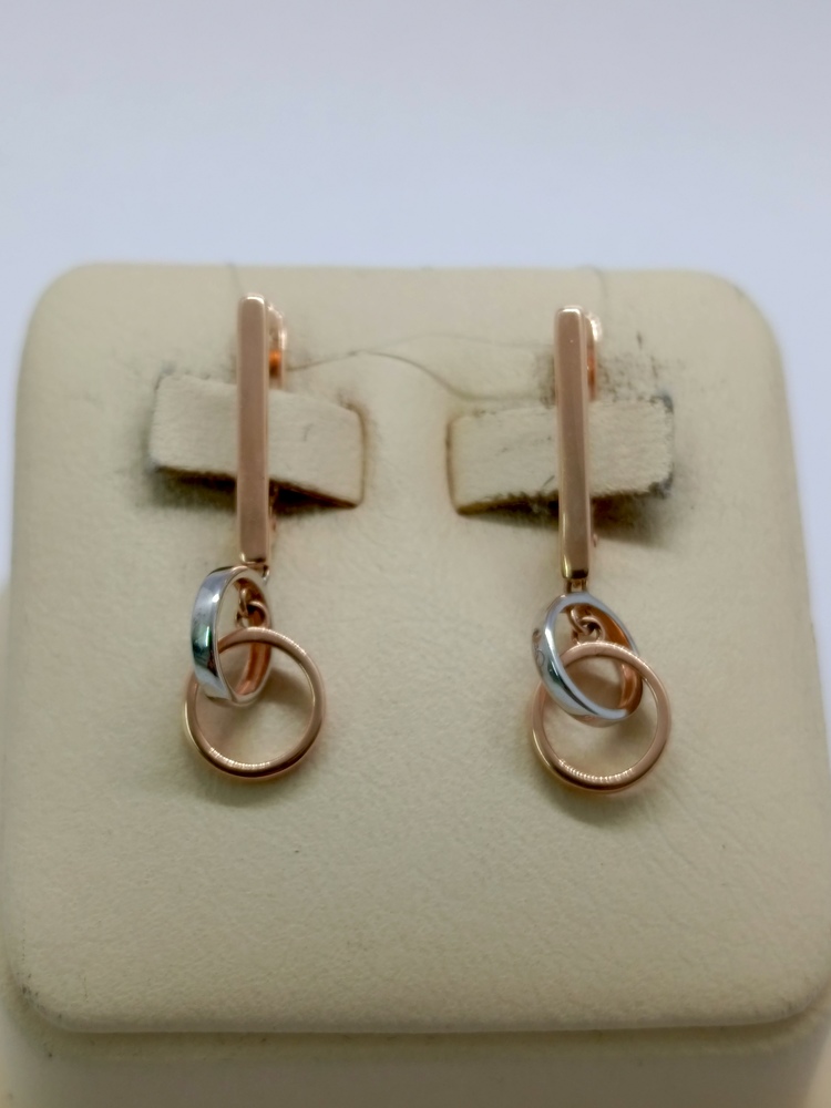 01-207390 СЕРЬГИ БЕЗ КАМНЯ (Au 585)