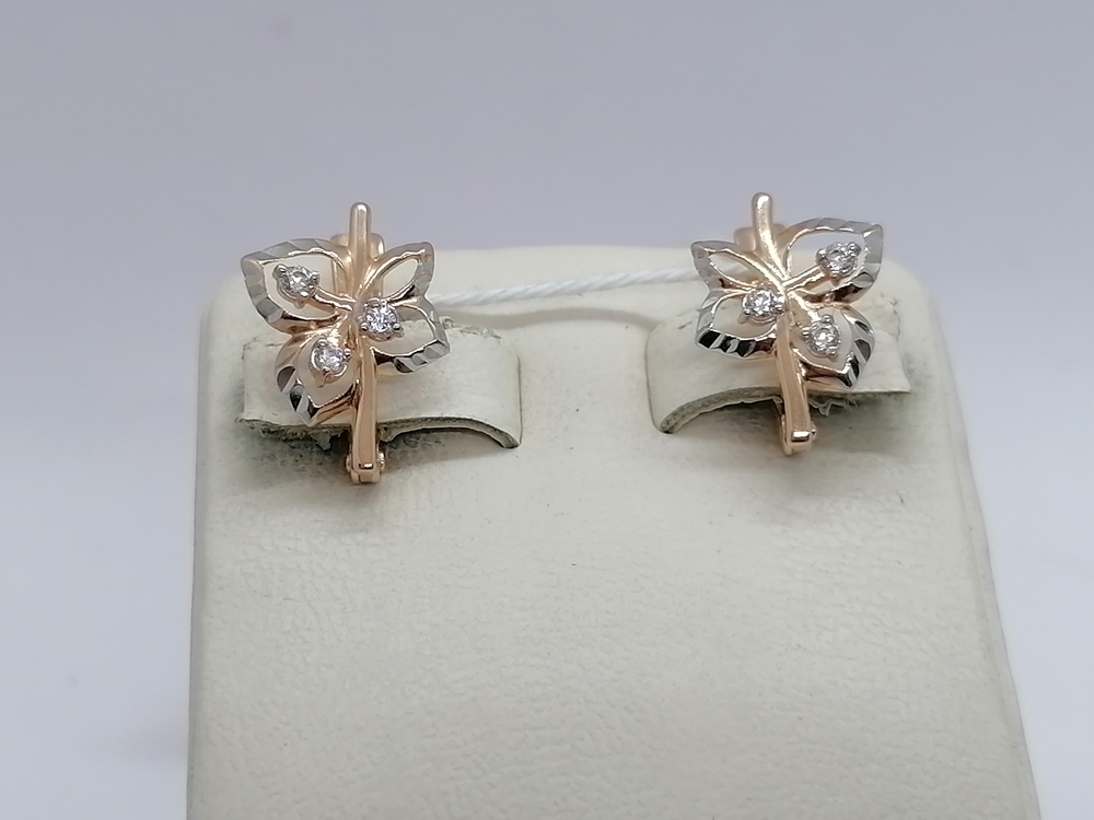 СКМИ585 СЕРЬГИ С КАМНЯМИ (Au 585)