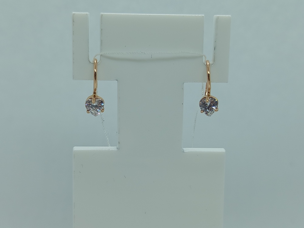 СКМ585 СЕРЬГИ С КАМНЕМ (Au 585)