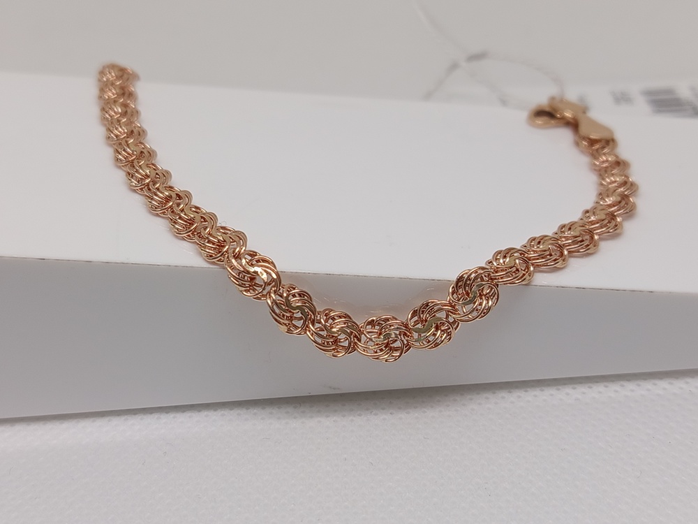 БРАСЛЕТ ПУСТОТЕЛЫЙ Роза (Au 585)