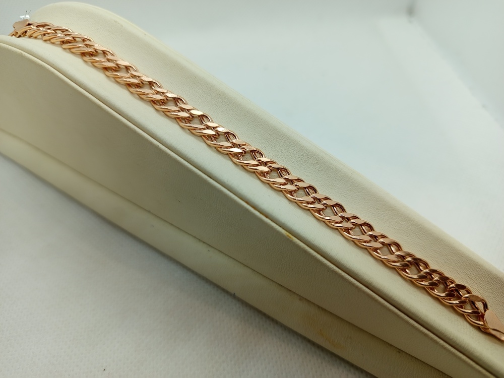 БРАСЛЕТ ПУСТОТЕЛЫЙ Ромб двойной (Au 585)