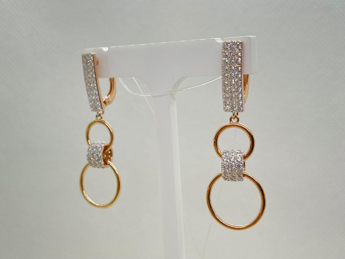 с4352 СЕРЬГИ С КАМНЯМИ (Au 585)