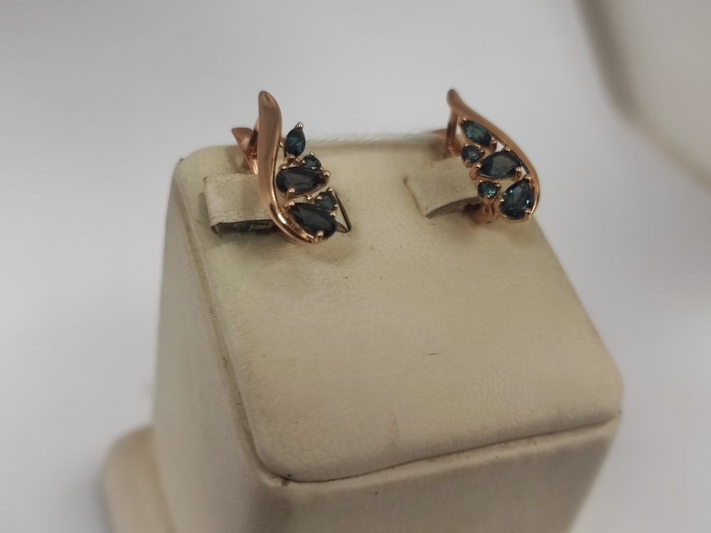 СКМИ585 СЕРЬГИ С КАМНЯМИ (Au 585)