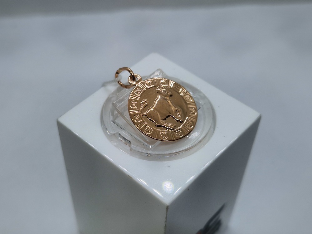 ПОДЗЗТ585 ПОДВЕСКА ЗНАК ЗОДИАКА ТЕЛЕЦ (Au 585)