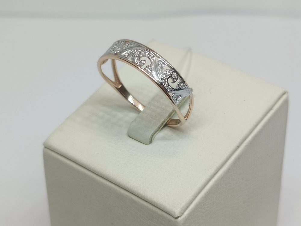 КОЛЬЦО С КАМНЯМИ (Au 585)