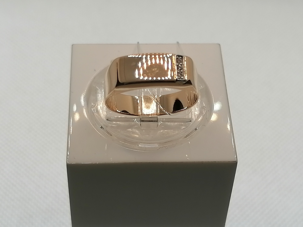 КОЛЬЦО ПЕЧАТКА с камнями (Au 585)