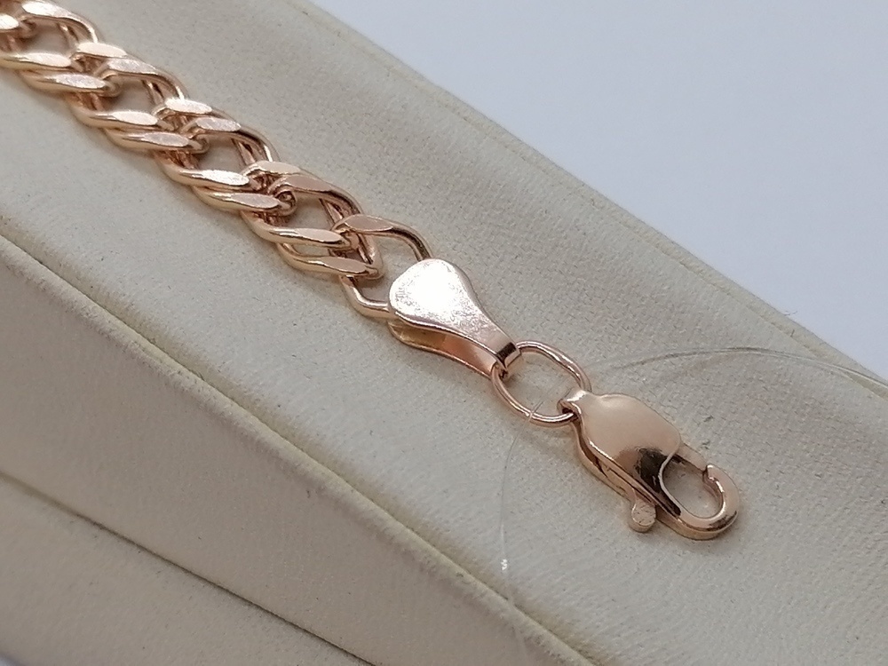 7100154П-17 БРАСЛЕТ ПУСТОТЕЛЫЙ Ромб двойной (Au 585)