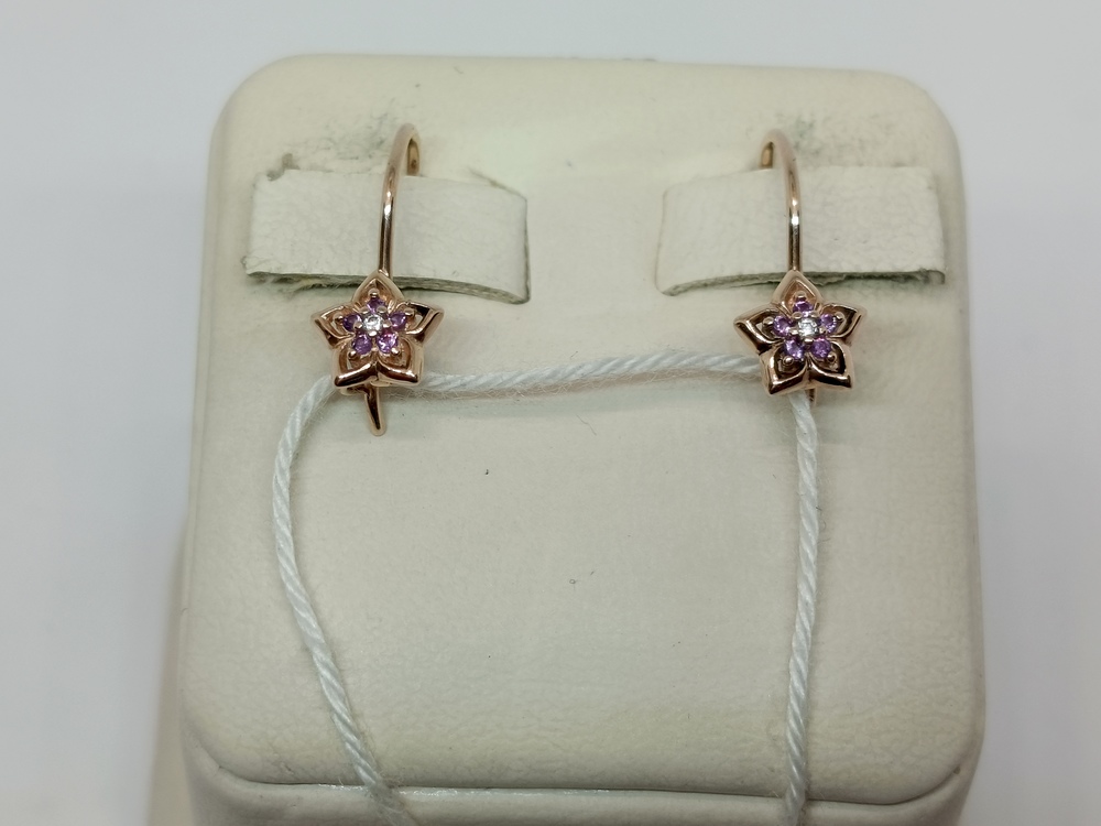 СКМИ585 СЕРЬГИ С КАМНЯМИ (Au 585)