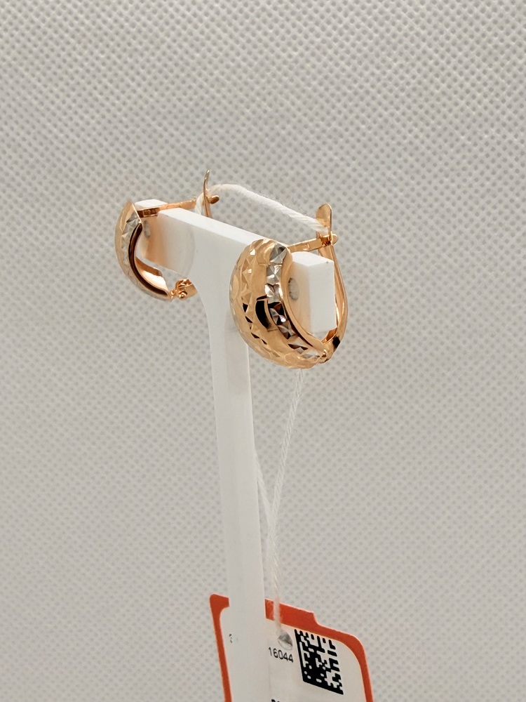 СЕРЬГИ С АЛМАЗНОЙ ГРАНЬЮ (Au 585)