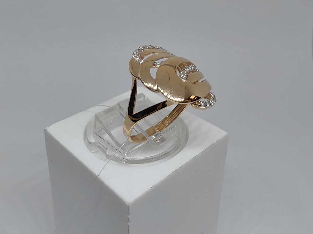 КОЛЬЦО С КАМНЯМИ (Au 585)