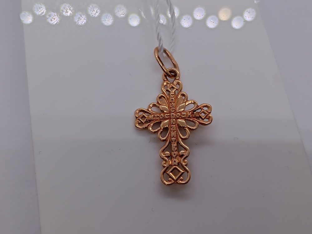 ПОДВЕСКА КРЕСТ БЕЗ КАМНЯ (Au 585)