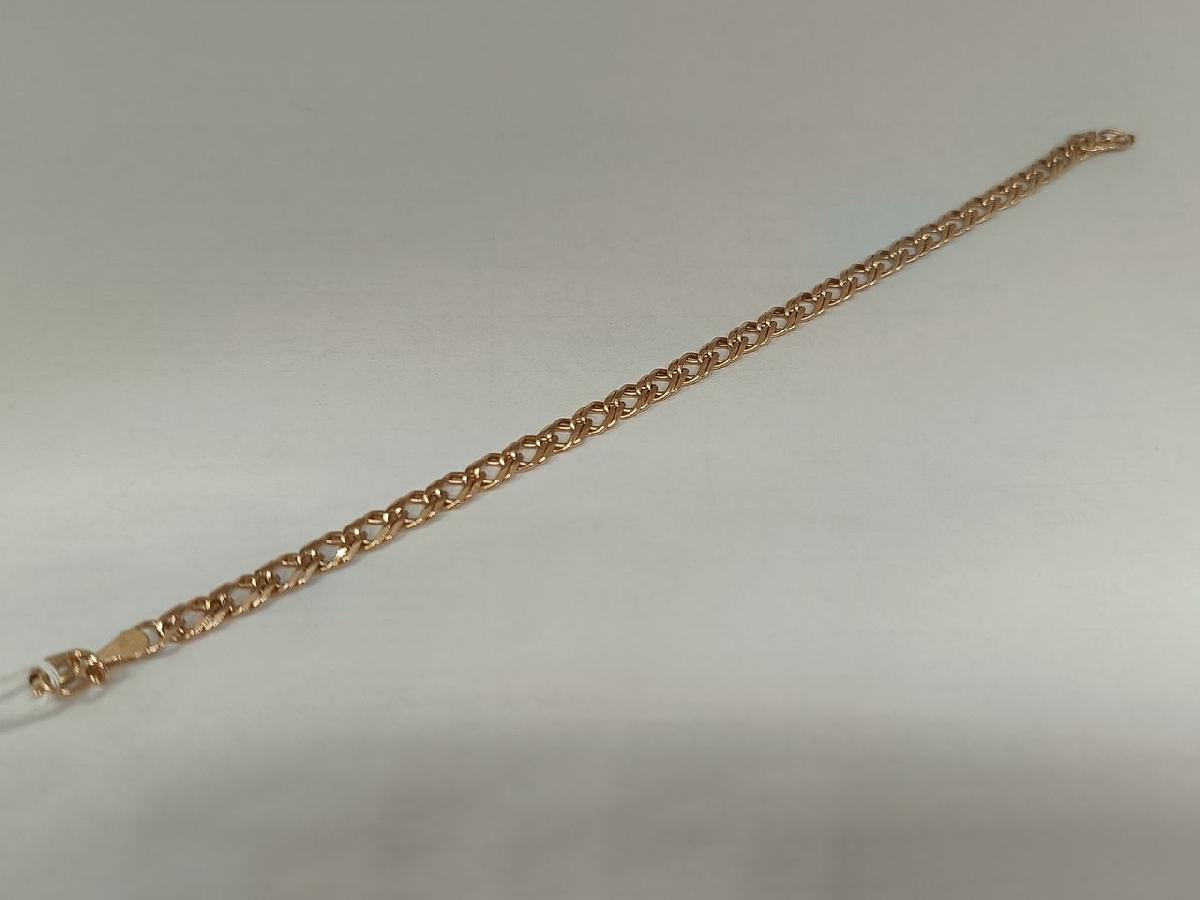 БРАСЛЕТ ПОЛНОВЕСНЫЙ Ромб двойной Au 585 БРАСЛЕТ ПОЛНОВЕСНЫЙ Ромб двойной Au 585