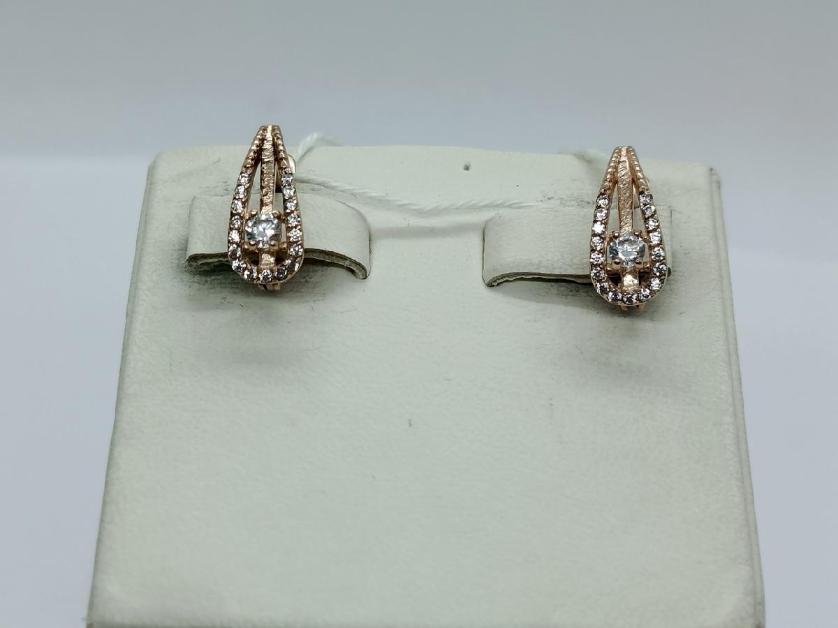 СКМИ375 СЕРЬГИ С КАМНЯМИ (Au 375)