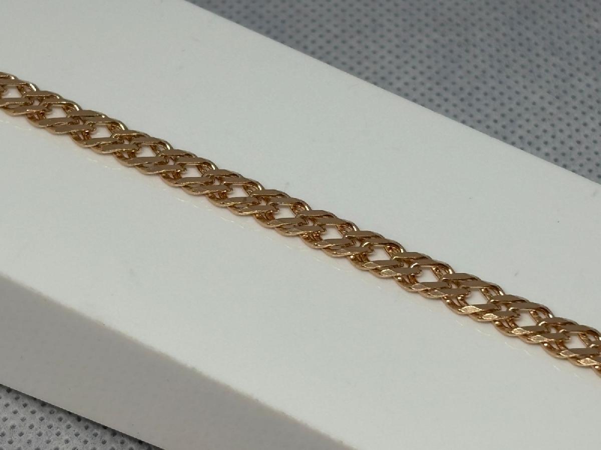 БРАСЛЕТ ПОЛНОВЕСНЫЙ Ромб двойной Au 585