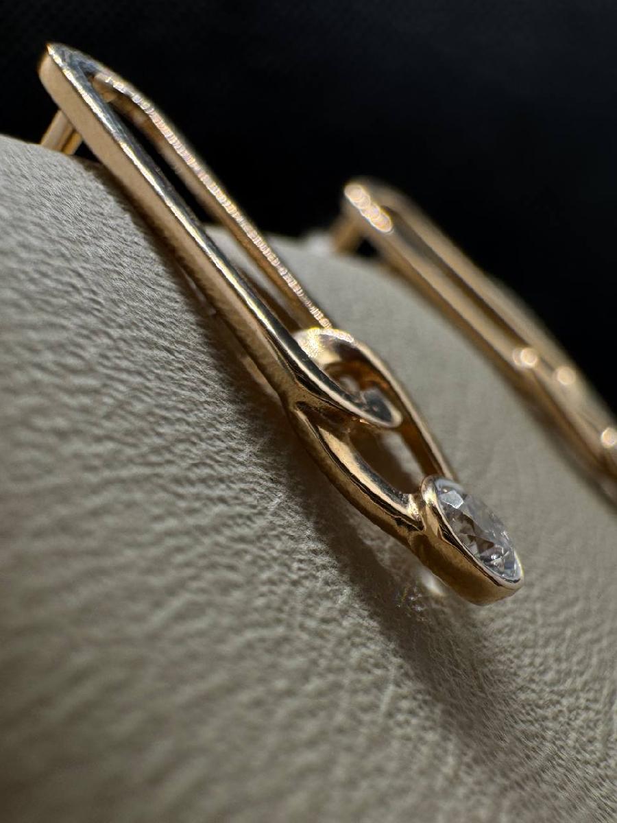 СКМ585 СЕРЬГИ С КАМНЕМ (Au 585)