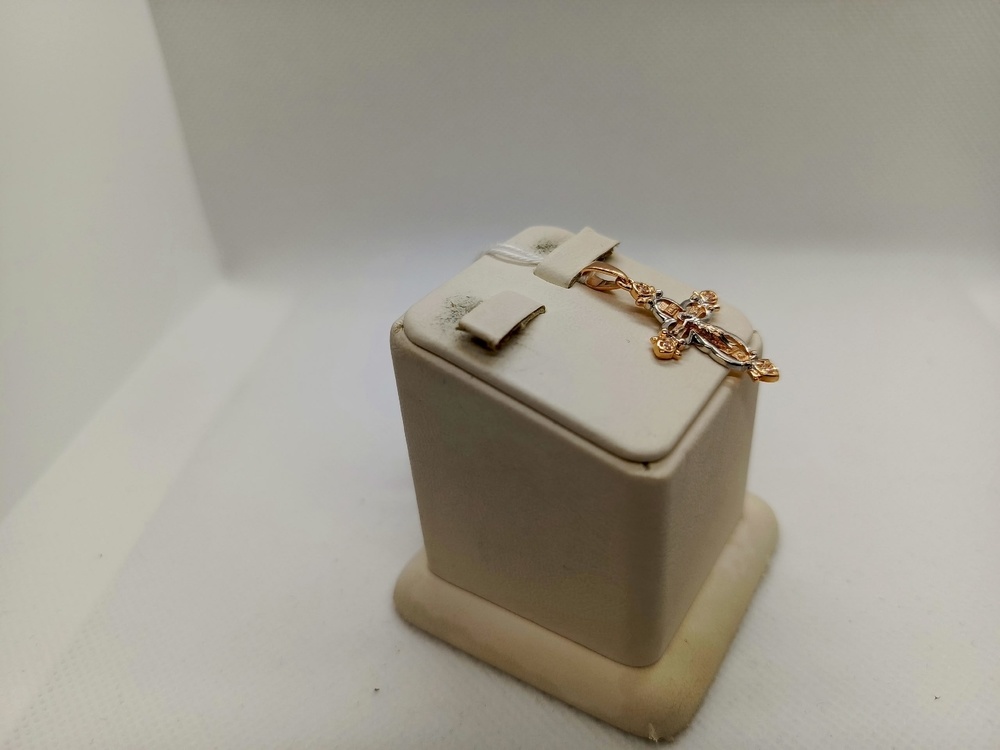 ПОДККИ585 ПОДВЕСКА КРЕСТ С КАМНЯМИ (Au 585)