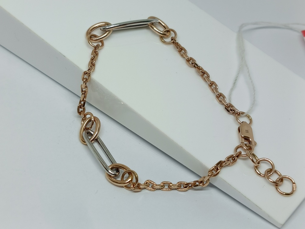 Т-26270 БРАСЛЕТ ПУСТОТЕЛЫЙ Фантазия (Au 585)