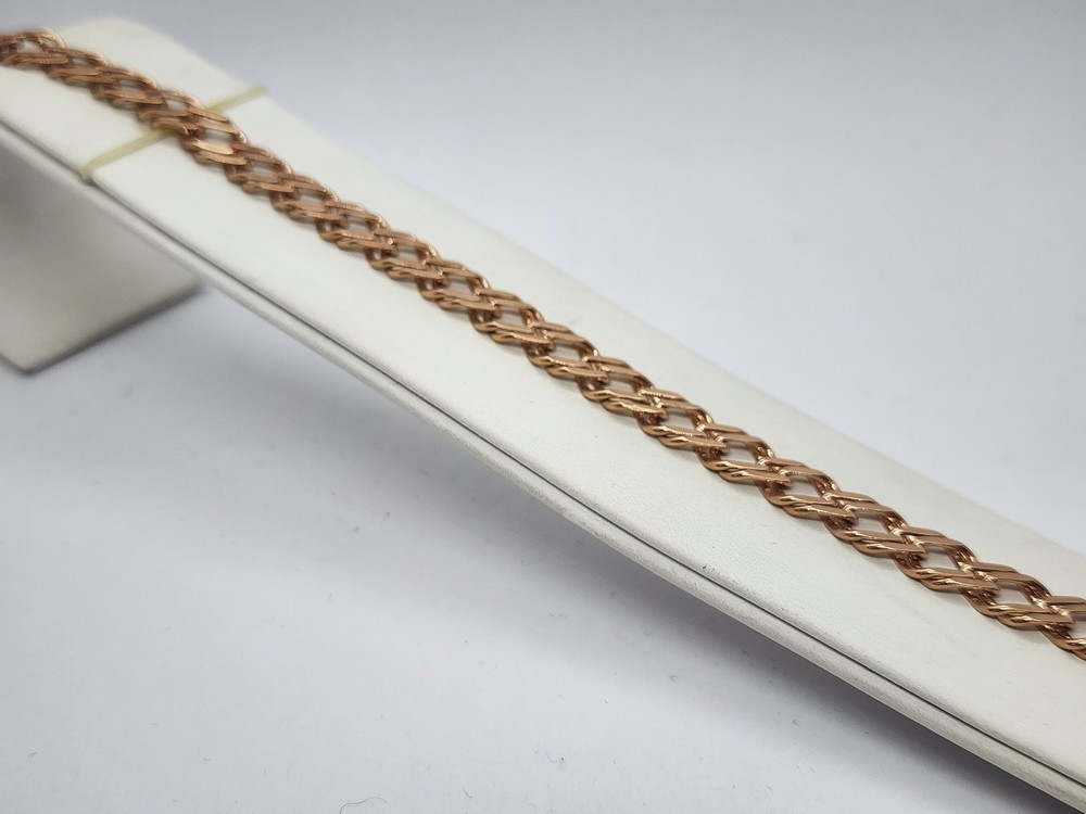 БРАСЛЕТ ПОЛНОВЕСНЫЙ Ромб двойной Au 585 БРАСЛЕТ ПОЛНОВЕСНЫЙ Ромб двойной Au 585