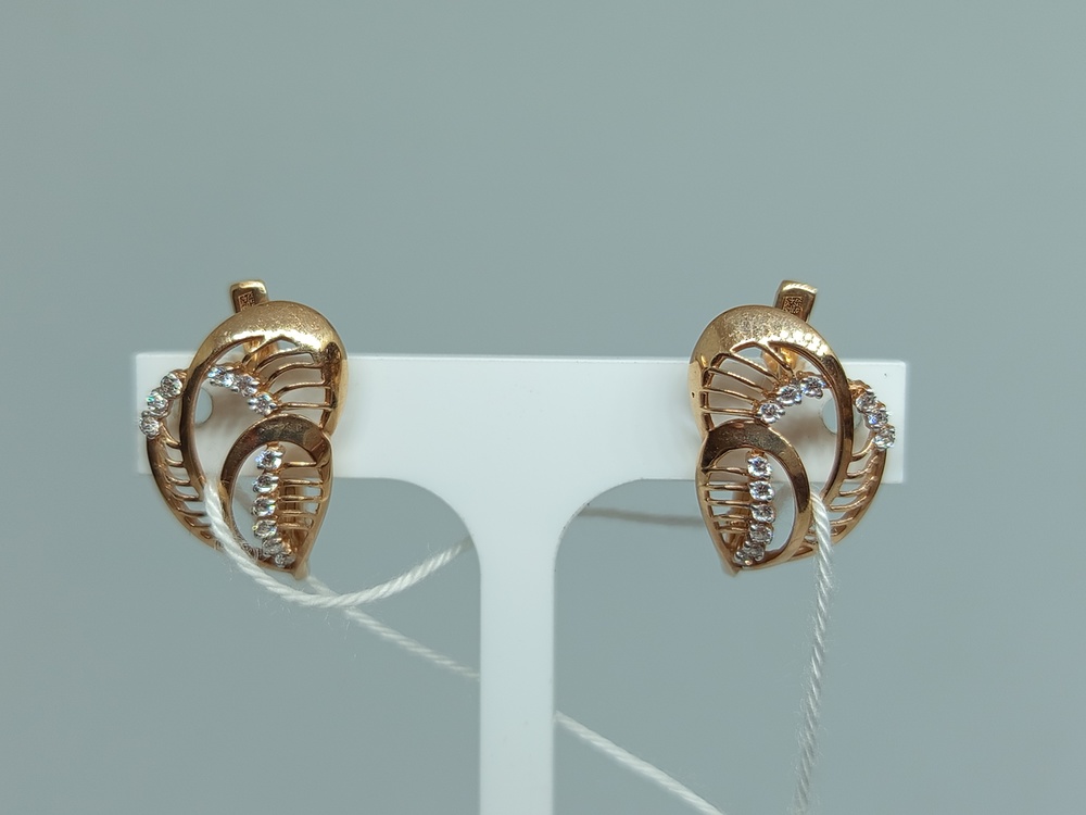 СКМИ585 СЕРЬГИ С КАМНЯМИ (Au 585)