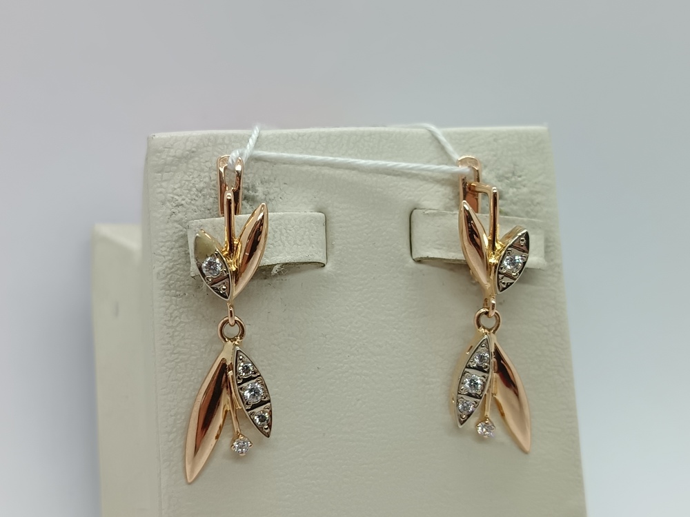 СКМИ585 СЕРЬГИ С КАМНЯМИ (Au 585)