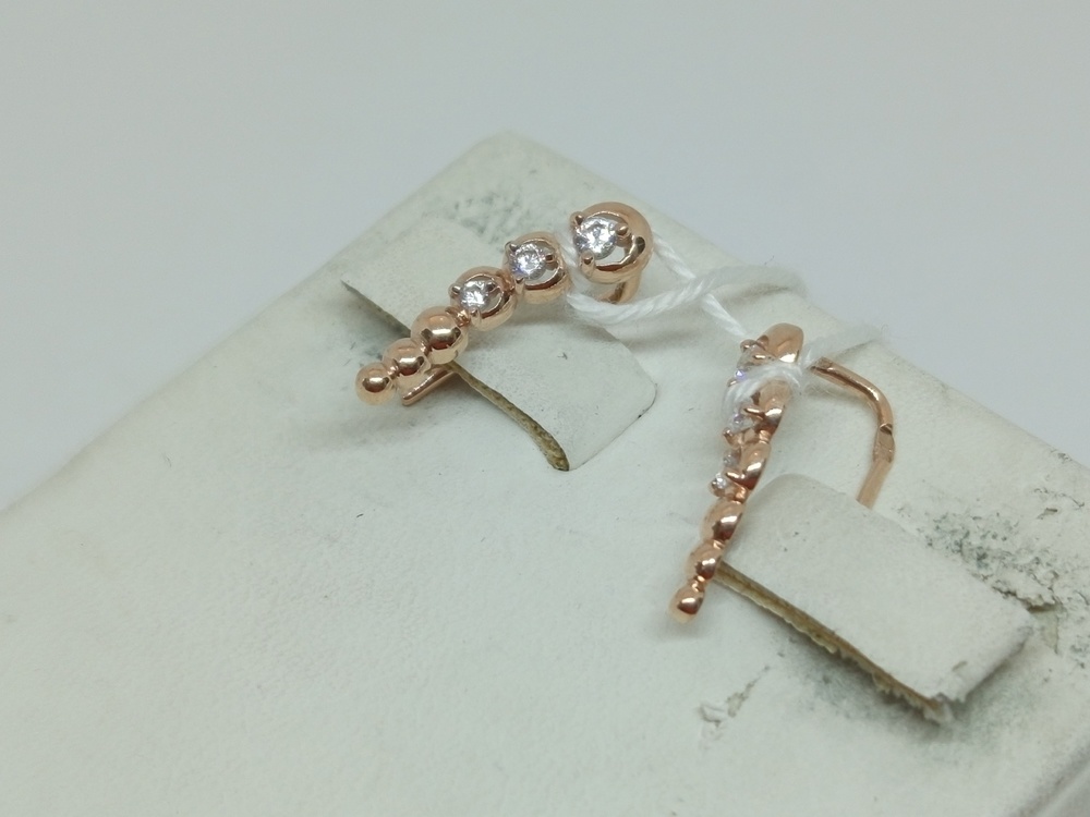 СКМИ375 СЕРЬГИ С КАМНЯМИ (Au 375)