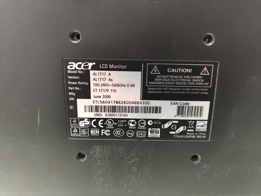 Монитор Acer AL1717A