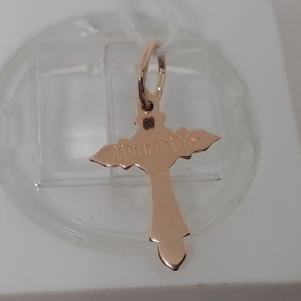 ПОДКБК585 ПОДВЕСКА КРЕСТ БЕЗ КАМНЯ (Au 585)