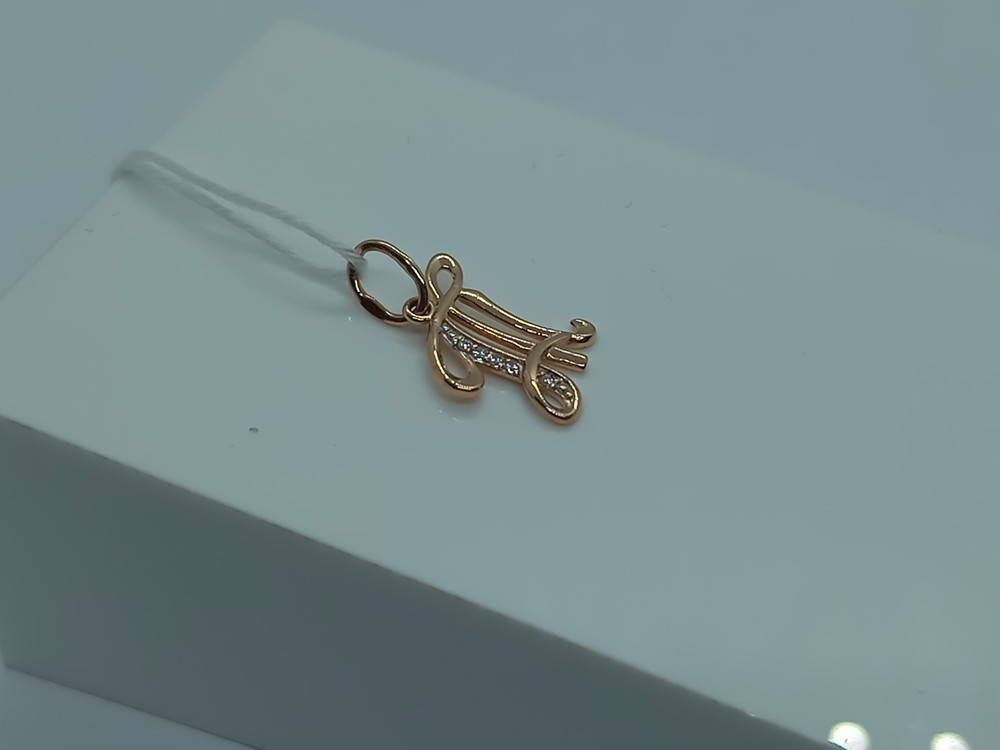 ПОДВЕСКА БУКВА Т Au 585