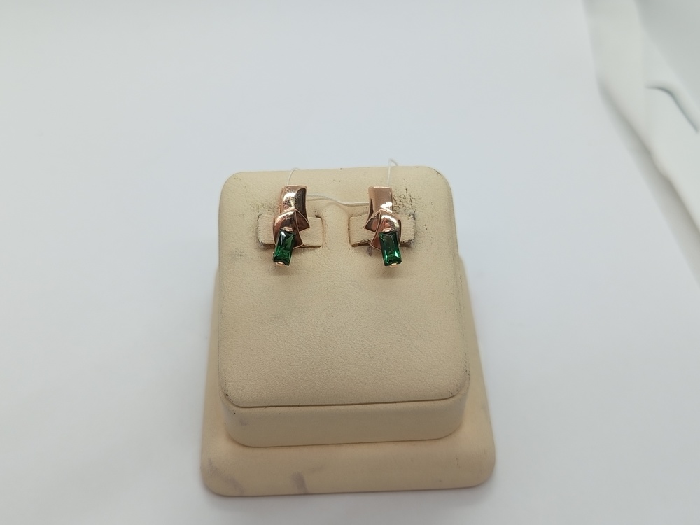 СКМ585 СЕРЬГИ С КАМНЕМ (Au 585)