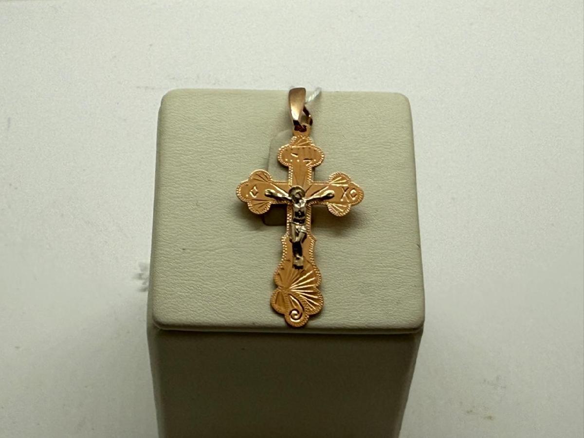 ПОДКБК585 ПОДВЕСКА КРЕСТ БЕЗ КАМНЯ (Au 585)