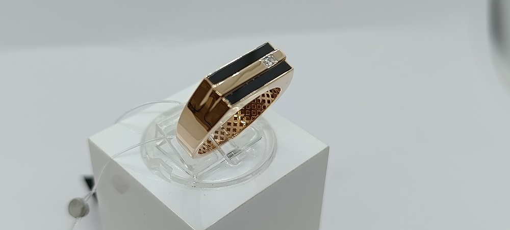 КОЛЬЦО ПЕЧАТКА с камнями (Au 585)