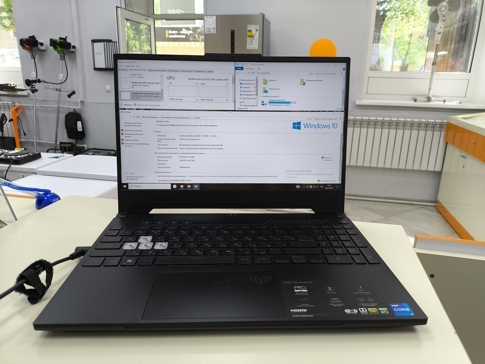 Ноутбук ASUS ASUS TUF Dash FX5172M-AS73; Intel Core i7-12650H, GeForce RTX 3060, 16 Гб, 512 GB, Нет