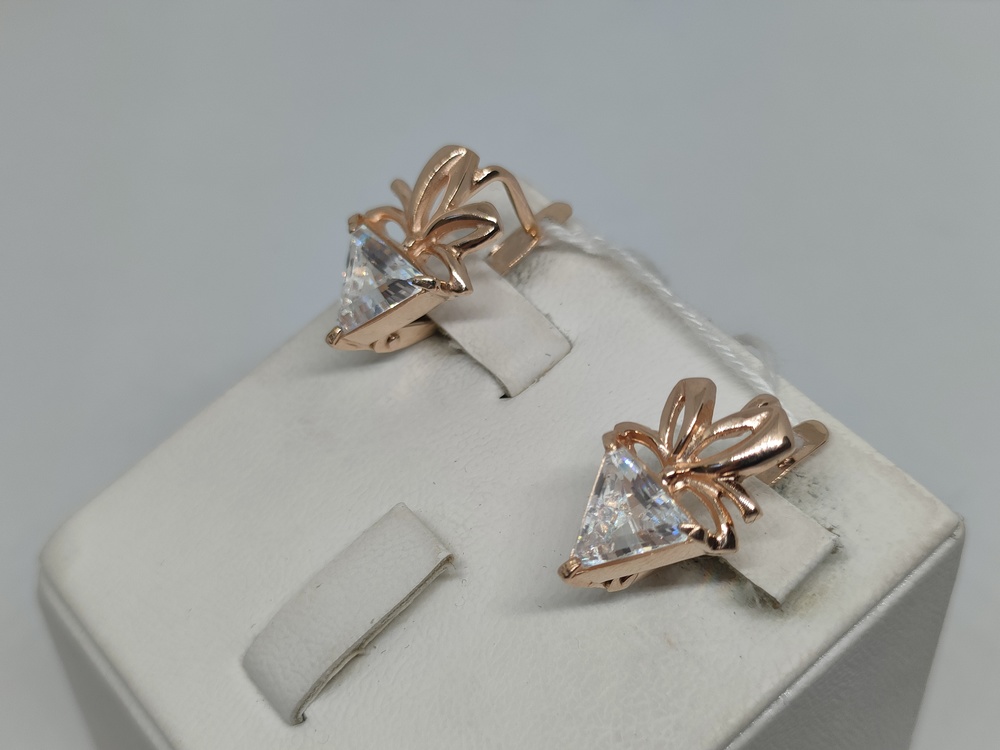 СКМ585 СЕРЬГИ С КАМНЕМ (Au 585)