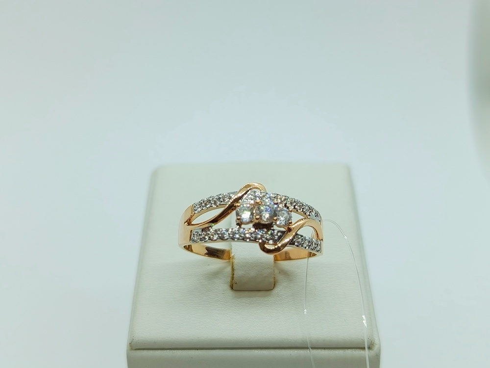 КОЛЬЦО С КАМНЯМИ (Au 585)