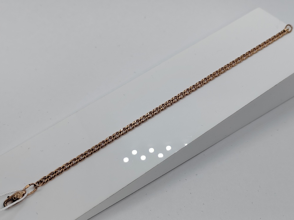 БРАСЛЕТ ПУСТОТЕЛЫЙ Ромб двойной Au 585