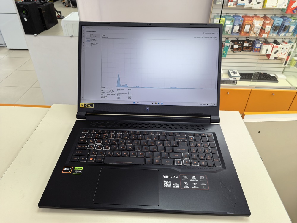 Ноутбук Acer; Ryzen 5 240W, Geforce RTX 5060, 16 Гб, 1 Tb, Нет