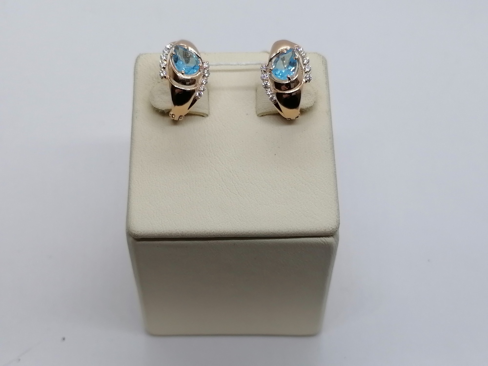 СКМИ585 СЕРЬГИ С КАМНЯМИ (Au 585)