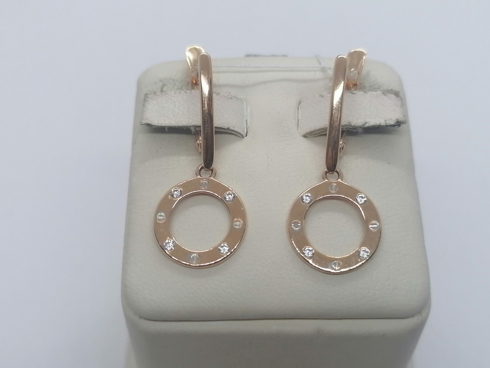 СКМИ585 СЕРЬГИ С КАМНЯМИ (Au 585)