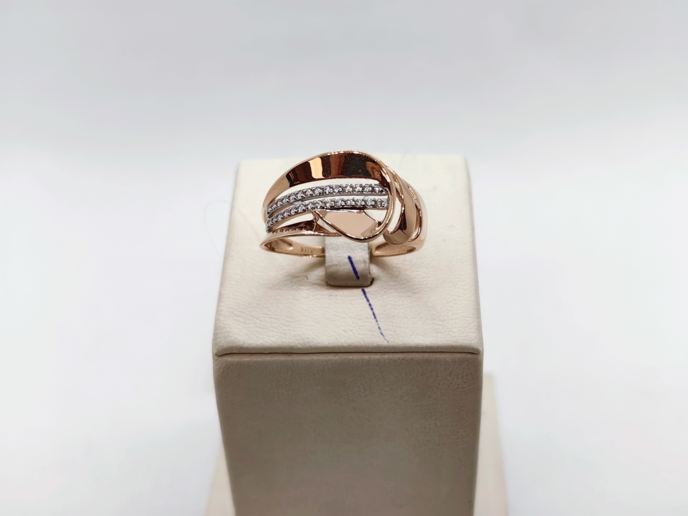 КОЛЬЦО С КАМНЯМИ (Au 585)