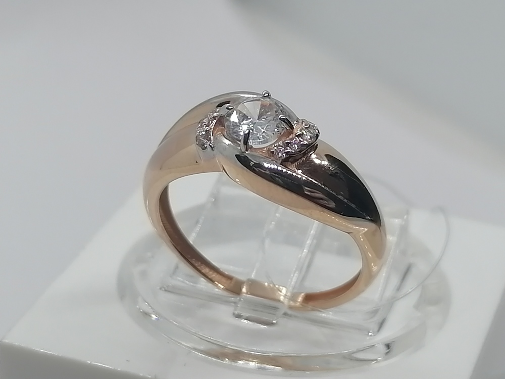 КОЛЬЦО С КАМНЯМИ (Au 585)