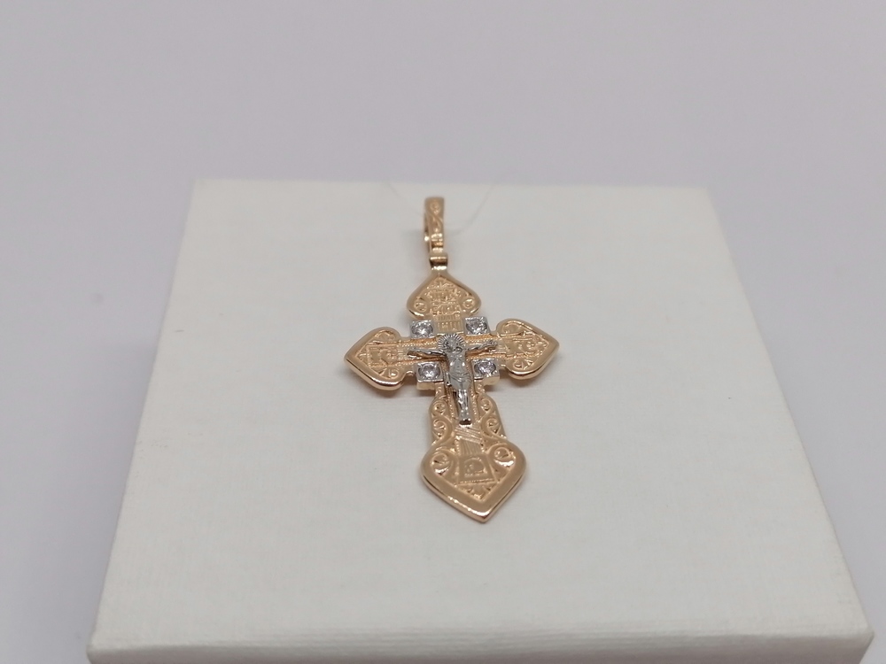 ПОДВЕСКА КРЕСТ с камнями (Au 585)