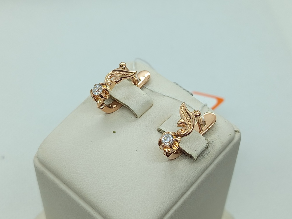 СЕРЬГИ С КАМНЕМ (Au 585)