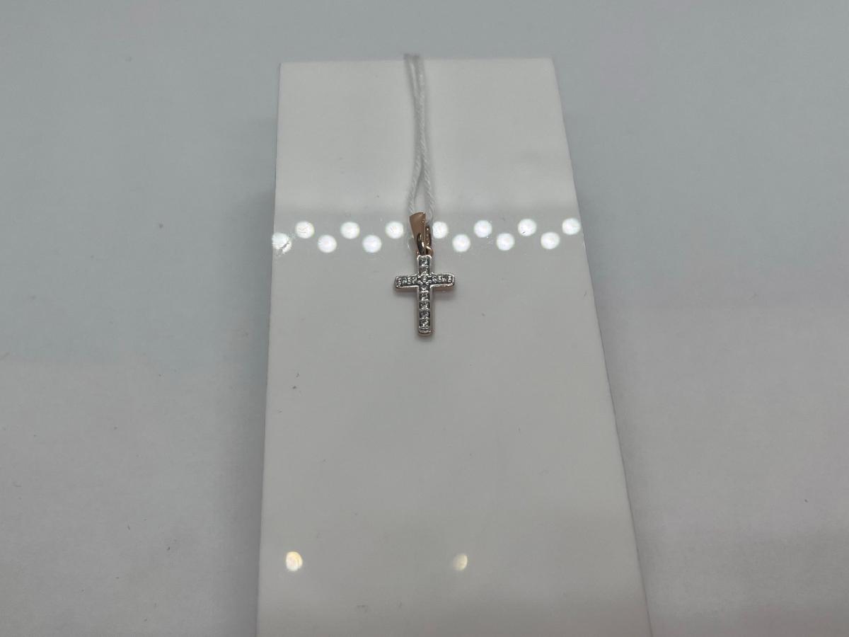 ПОДККИ585 ПОДВЕСКА КРЕСТ С КАМНЯМИ (Au 585)