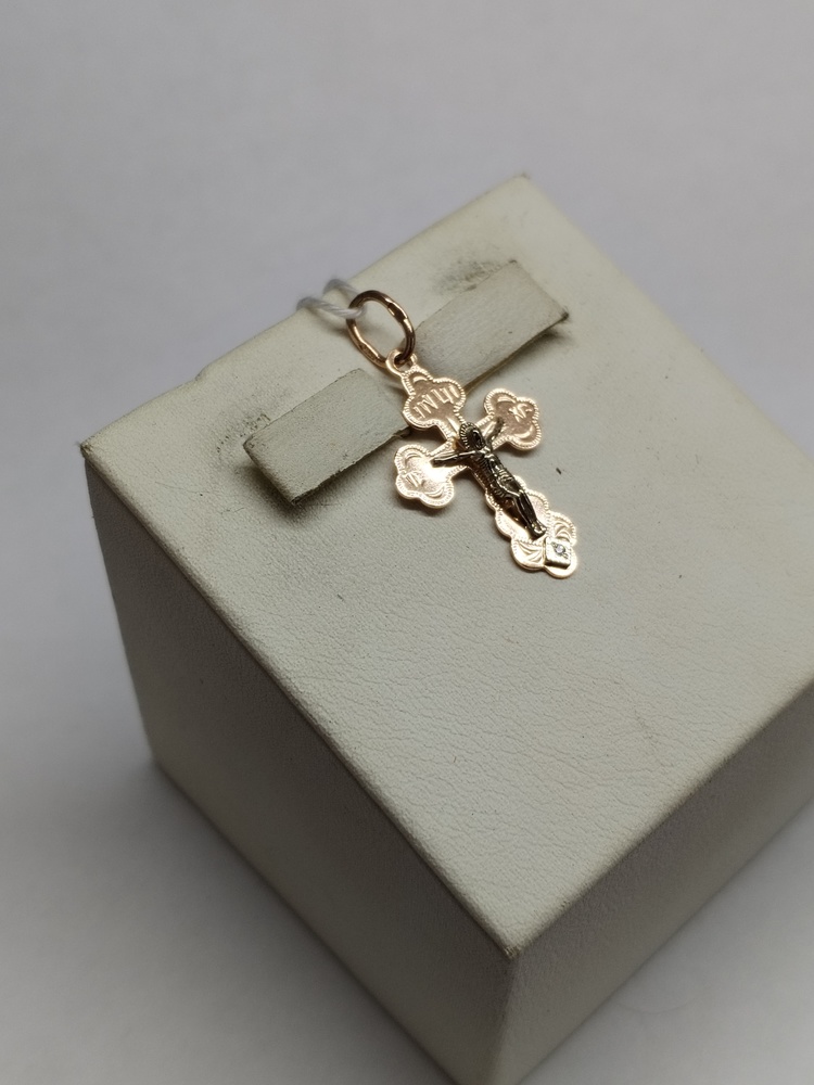 ПОДВЕСКА КРЕСТ С КАМНЕМ (Au 585)