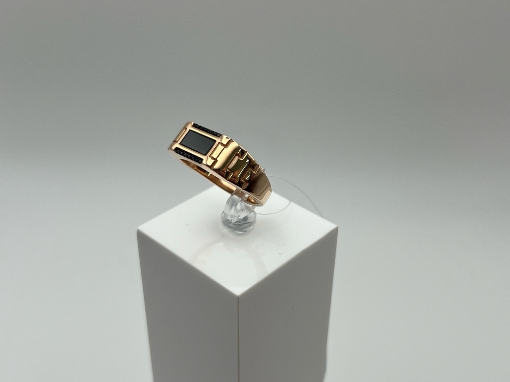 08-540148 КОЛЬЦО ПЕЧАТКА с камнями (Au 585)