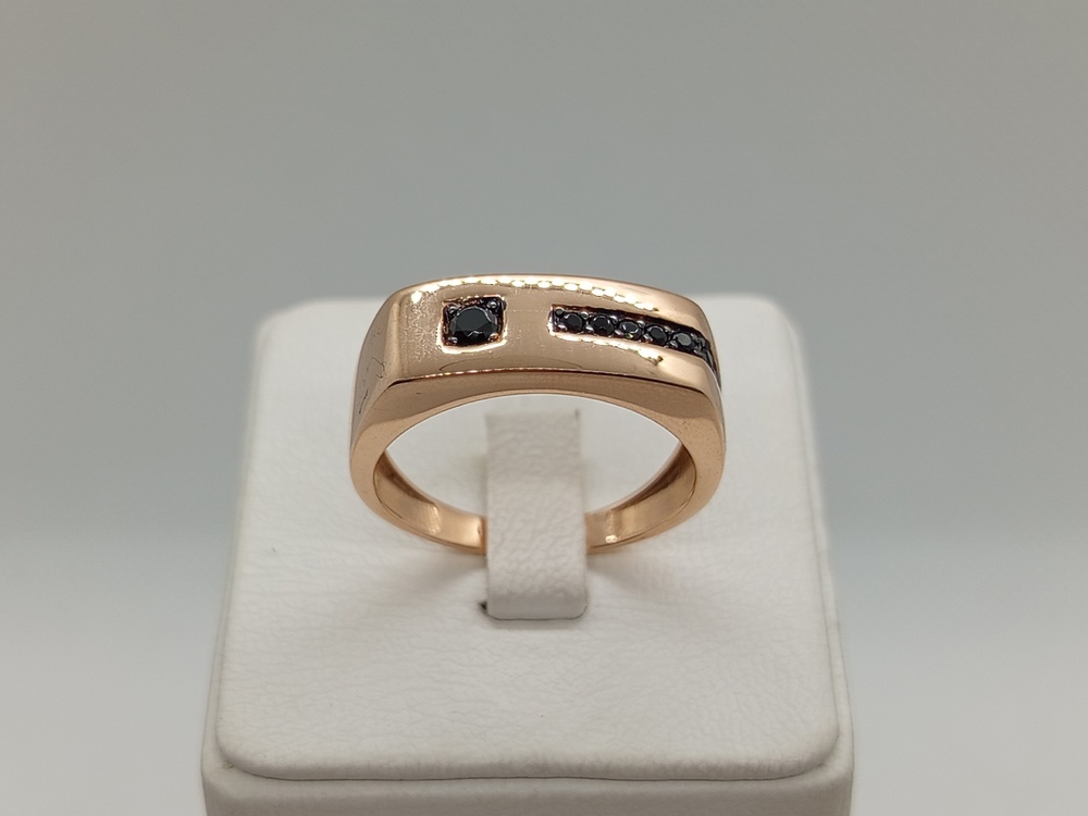 КОЛЬЦО ПЕЧАТКА с камнями (Au 585)