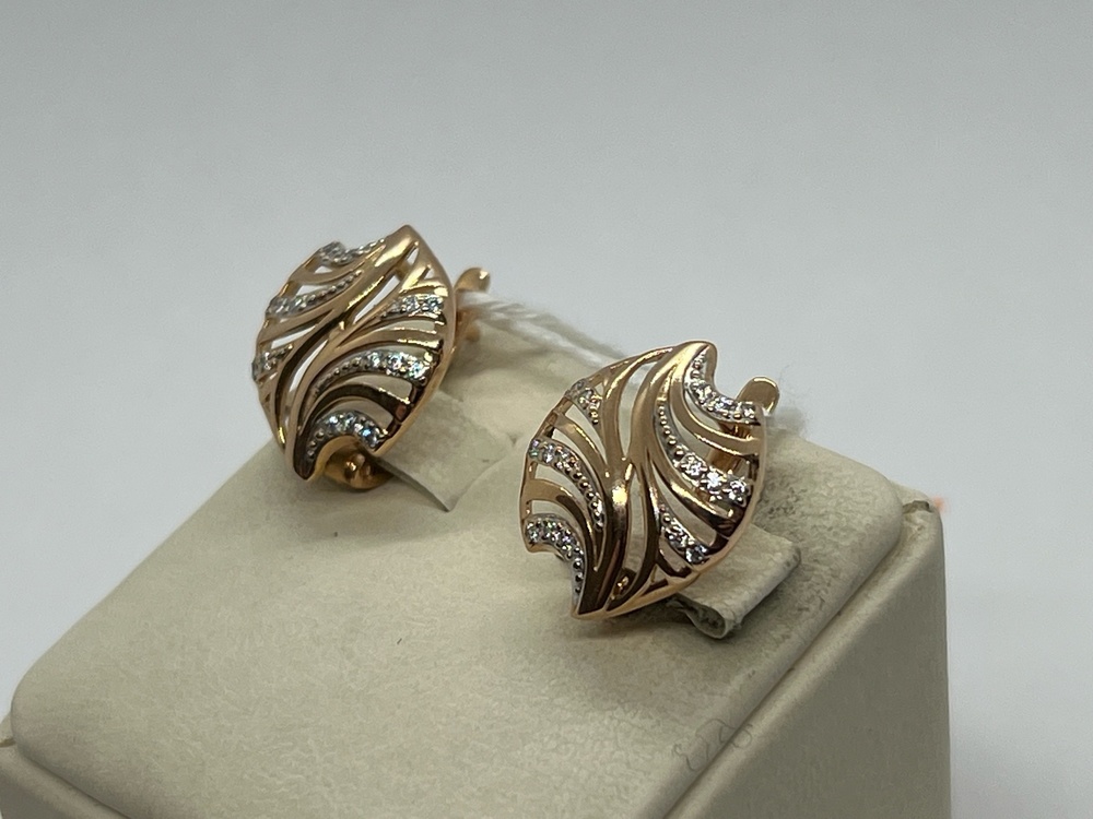 СКМИ585 СЕРЬГИ С КАМНЯМИ (Au 585)