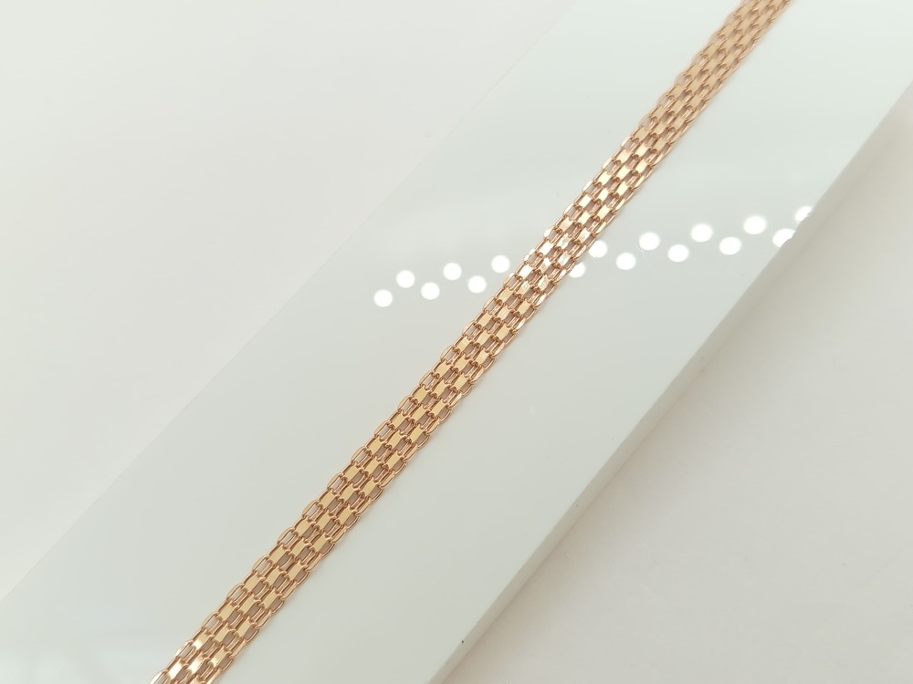 БРАСЛЕТ ПУСТОТЕЛЫЙ Бисмарк машинный (Au 585)