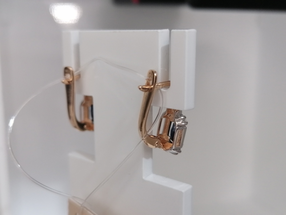 СЕРЬГИ Бриллиант, сапфир (Au 585)